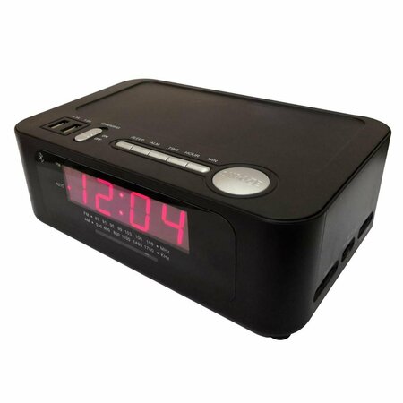 SONNET INDUSTRIES Wireless Charging Clock Radio with 2 USB Charging Ports SO460602